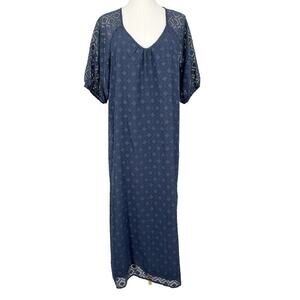 Bobeau Navy Maxi Dress Lightweight Summer Dress Size Large EUC